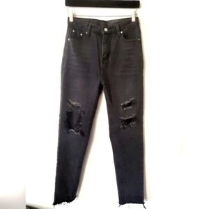 SHEIN Ripped Jeans. Black Jeans. Cropped Jeans. Black Ripped Jeans. High Waisted